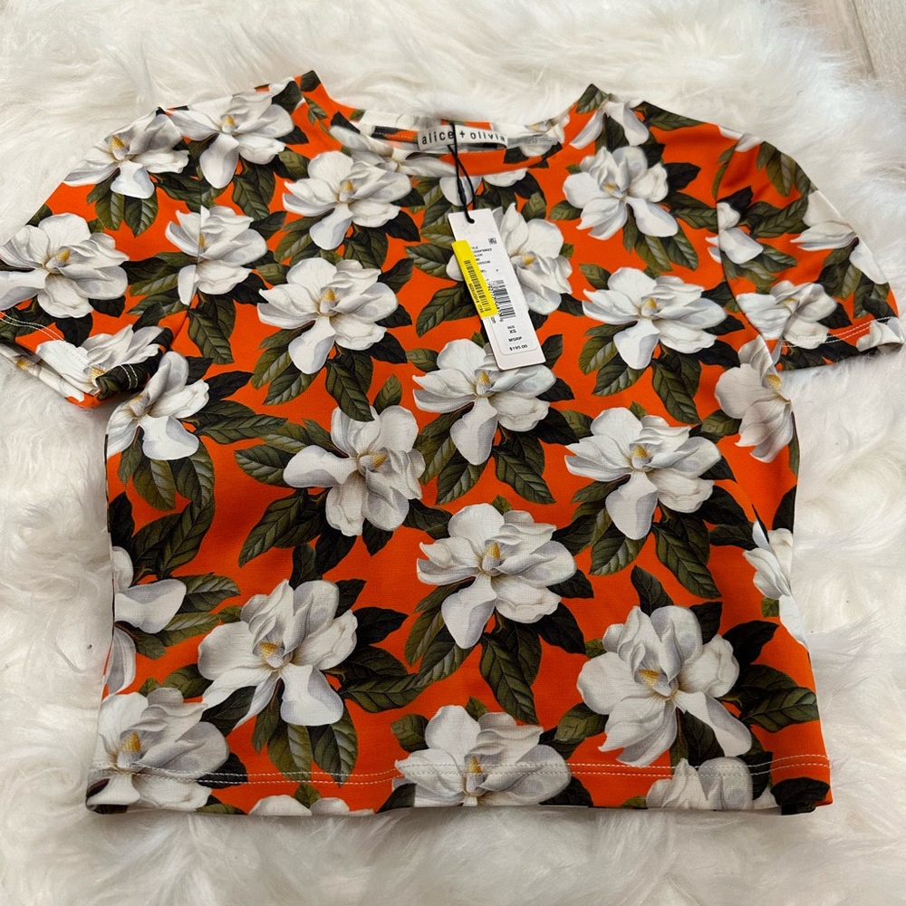 Alice and Olivia floral crop top